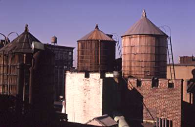 [Rooftop water tanks]